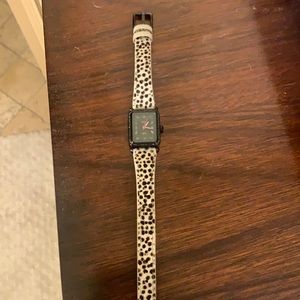 Fossil Ladies Leopard Print Three Hand Watch